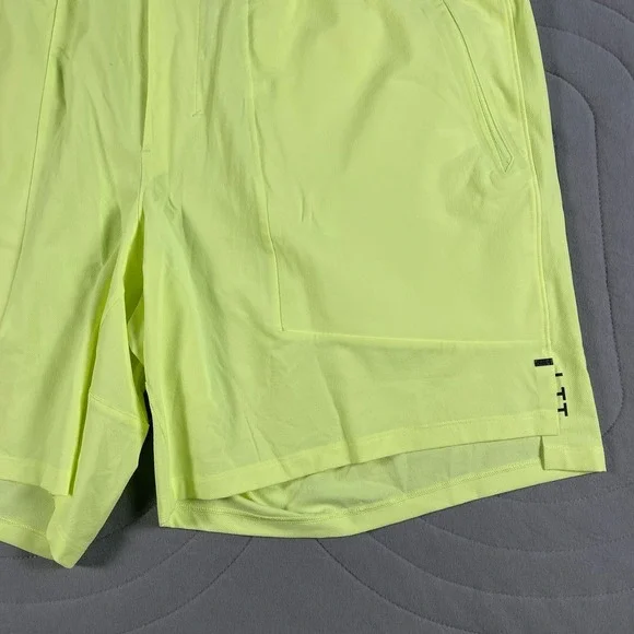 Lululemon Men Shorts XL License To Train Neon Yellow Mid Rise Athleisure Running - Picture 5 of 14